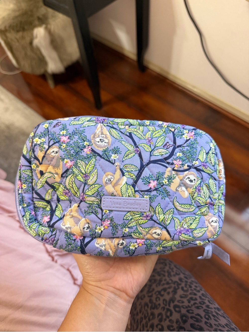 Vera Bradley Lavender Sloth Quilted Pouch